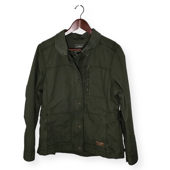 LL Bean Utility Jacket in Olive Green Size Medium. - Picture 1 of 16